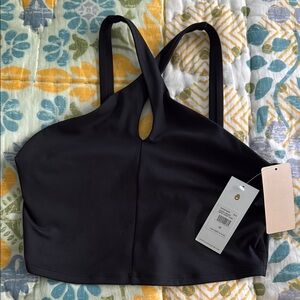 Spiritual gangster Jules cross neck Black Halter Crop Top